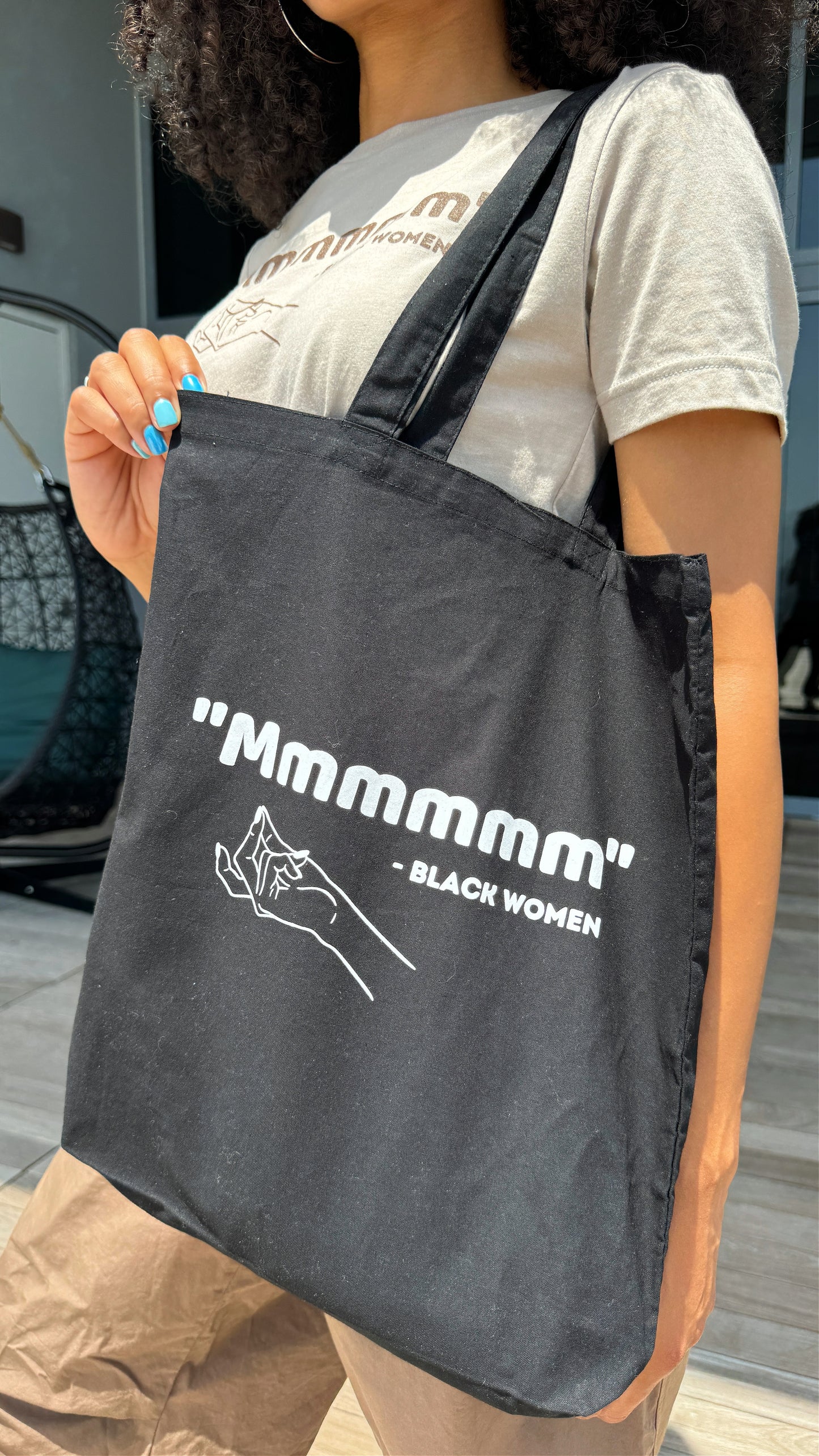 "Mmmmmm" Black Tote Bag