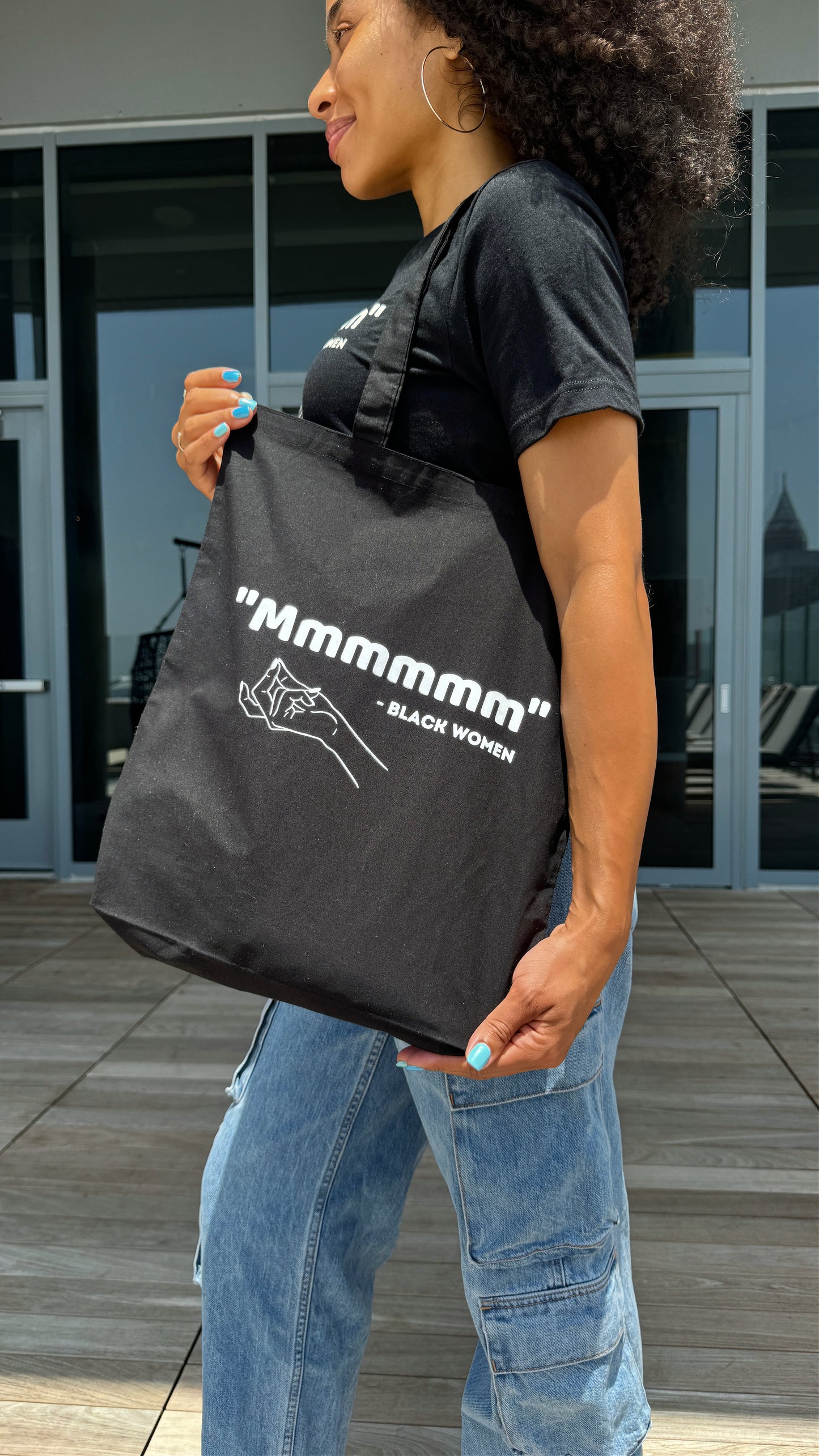 "Mmmmmm" Black Tee & Tote (COMBO)